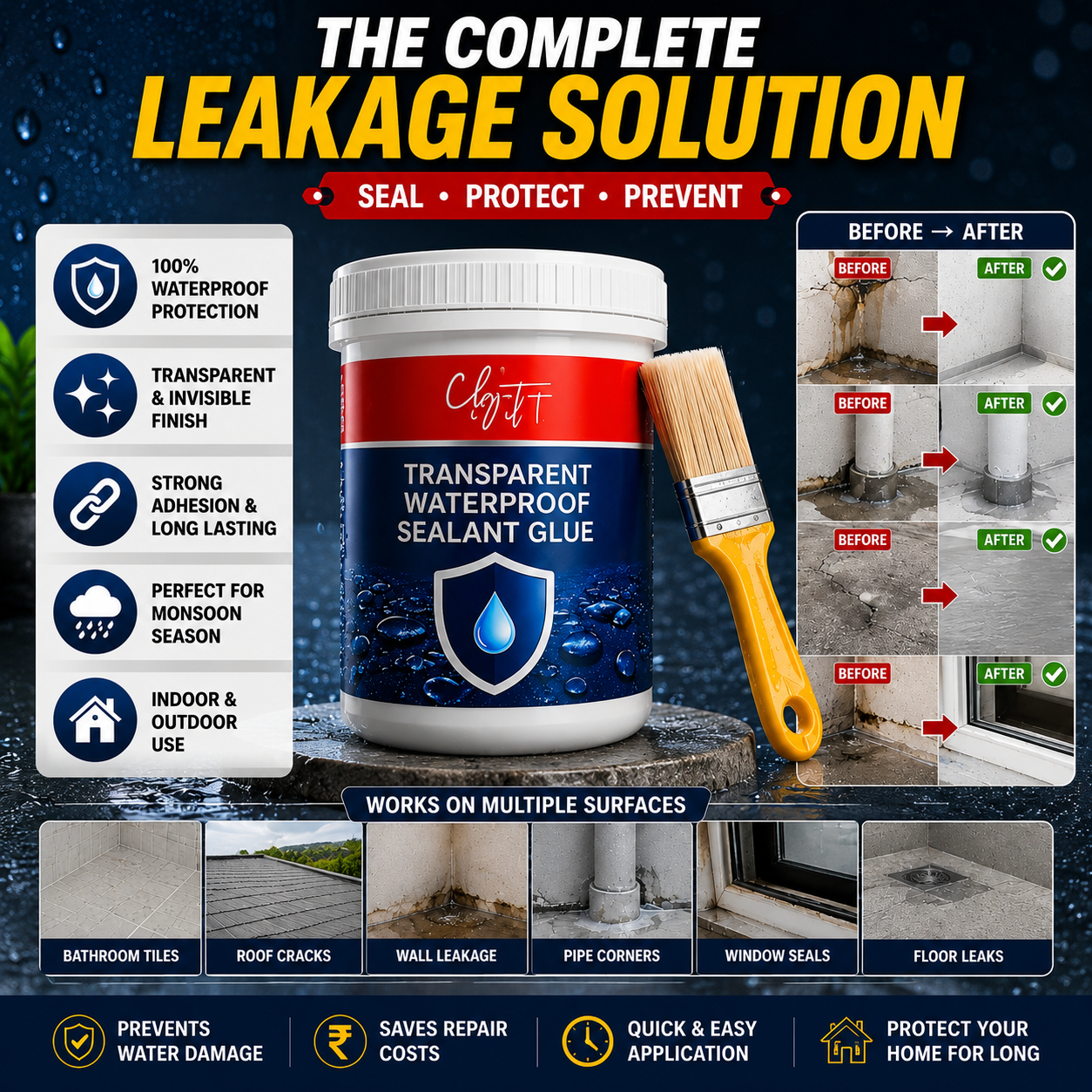 LeakGuard Waterproof Sealant Glue | Buy 1 Get 1 FREE + Free Brush