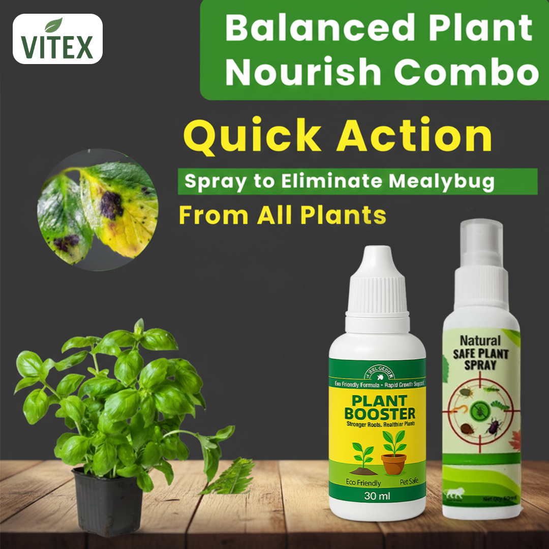 Natural Plant Care Combo - Plant Boost with Safe Plant Sprays - 3 Plant Boost with 2 Safe plant Spray Free