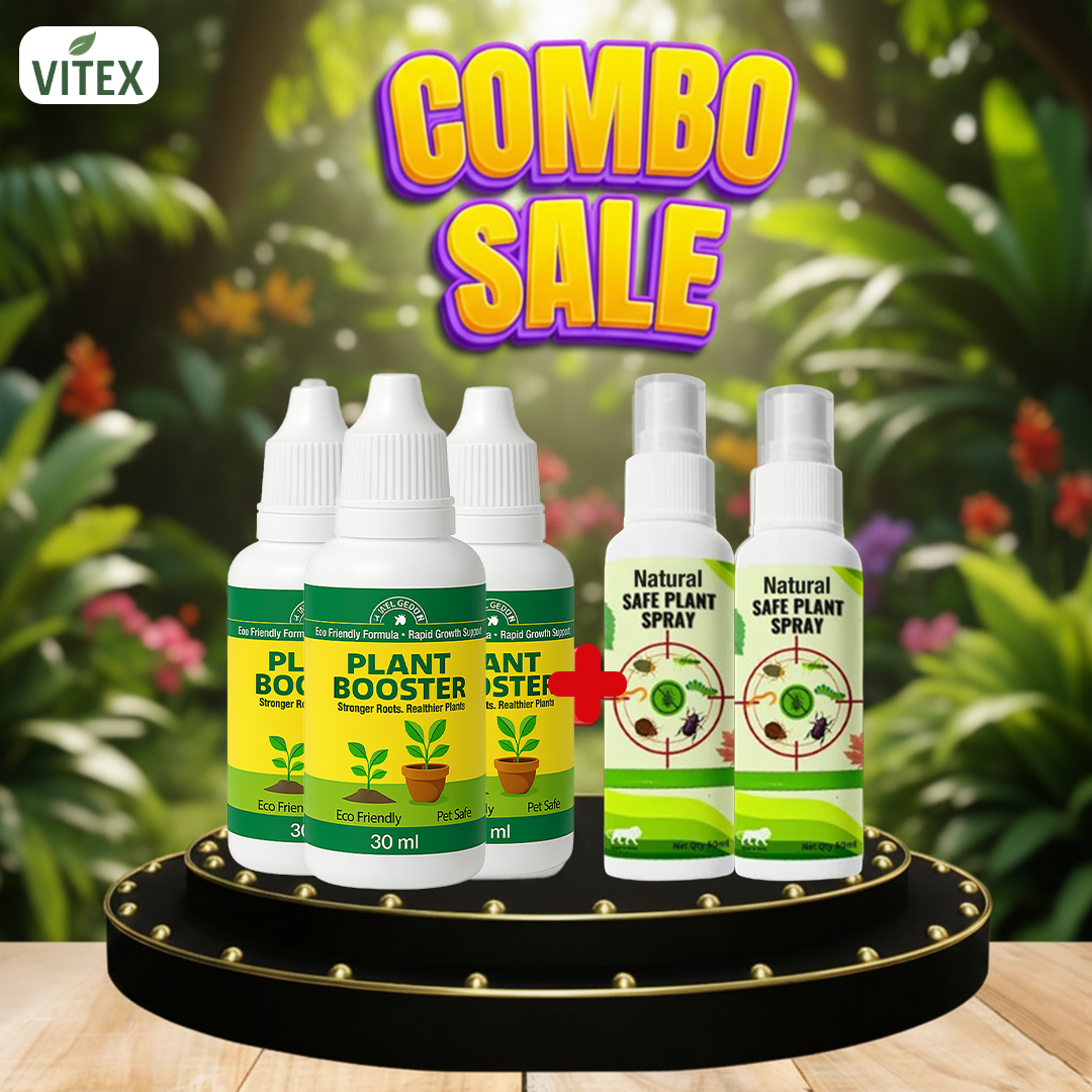 Natural Plant Care Combo - Plant Boost with Safe Plant Sprays - 3 Plant Boost with 2 Safe plant Spray Free
